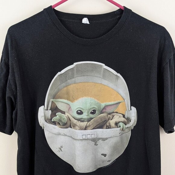 Top Apparel Other - Star Wars Baby Yoda Grogu Hover Pod Tee Black The Mandalorian Size L
